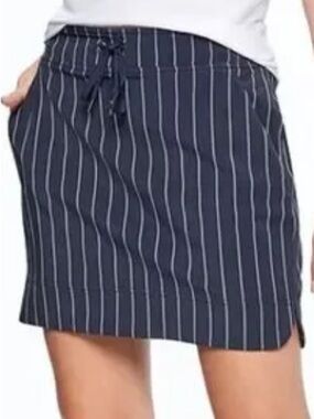 Athleta Midtown Skirt Skort Blue Stripe  City Pickleball Golf Athleisure 10T